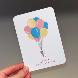 Carte d'anniversaire avec ballons - carte de voeux