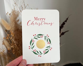 Carte à gratter personnalisable de Noël / Annonce grossesse mariage / Cadeaux de noël / Cadeau d'anniversaire /Bon pour / Demande en mariage