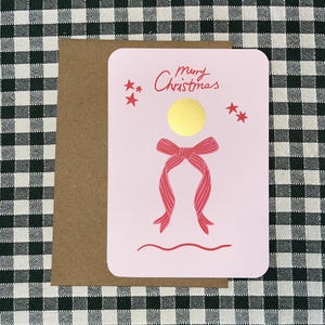 Carte à gratter personnalisable de Noël ruban / Annonce grossesse, mariage / Cadeaux de noël / Bon pour / Demande en mariage