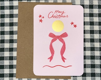 Carte à gratter personnalisable de Noël ruban / Annonce grossesse, mariage / Cadeaux de noël / Bon pour / Demande en mariage