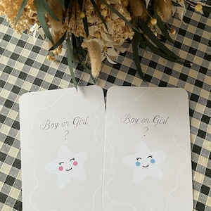 Carte à gratter personnalisable / Annonce gender reveal / Annonce sexe bébé