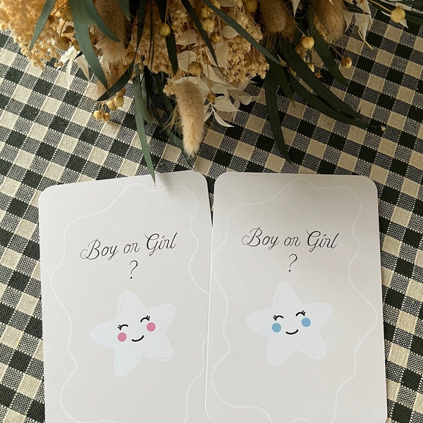 Carte à gratter personnalisable / Annonce gender reveal / Annonce sexe bébé