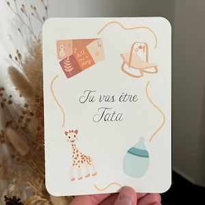 Carte annonce grossesse originale, tu vas être tata - annonce naissance