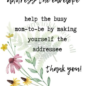Baby Shower Address the Envelope Sign