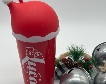 Personalised Santa Hat Cold Cup, Christmas Gift, Stocking Filler
