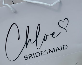 Personalized Wedding Gift Bag, Luxury Calligraphy, Bridesmaid Proposal