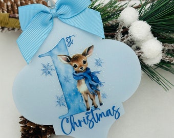 First Christmas Bauble, Blue Christmas Decorations, Baby Boy Christmas Bauble, Baby Christmas Gift, Christmas 2023 Bauble, New Baby Boy Gift