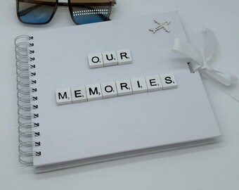 Spersonalizowany album, album ze zdjęciami, album ze zdjęciami, prezent na pamiątkę, album ze zdjęciami, album ze zdjęciami 8 X 8, scrapbooking, biały album ze zdjęciami,