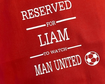 Man United Cushion, Personalised Gift, Printed Cushion Cover , Premier League , Gift For Dad Son Grandad, Football Fan Gift, Printed Pillow