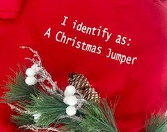 Red Funny Christmas Jumper, Novelty Sweatshirt, Secret Santa Gift