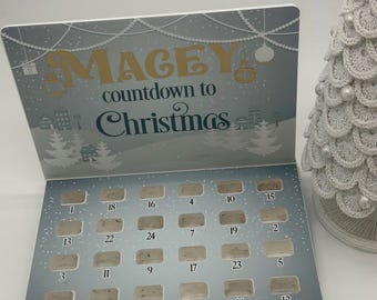 Personalized Wooden Kinder Advent Calendar, Reusable Christmas Countdown