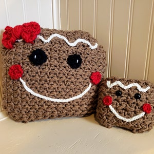 Gingerbread Crochet Decor; Throw Pillow