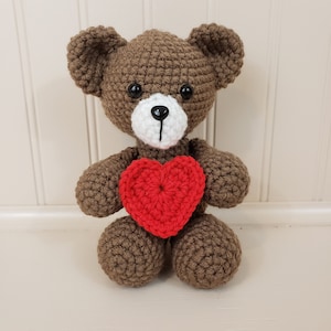 Valentine Bear; Stuffed Bear with Heart