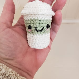 Coffee Cup Keychain; Coffee Keyring