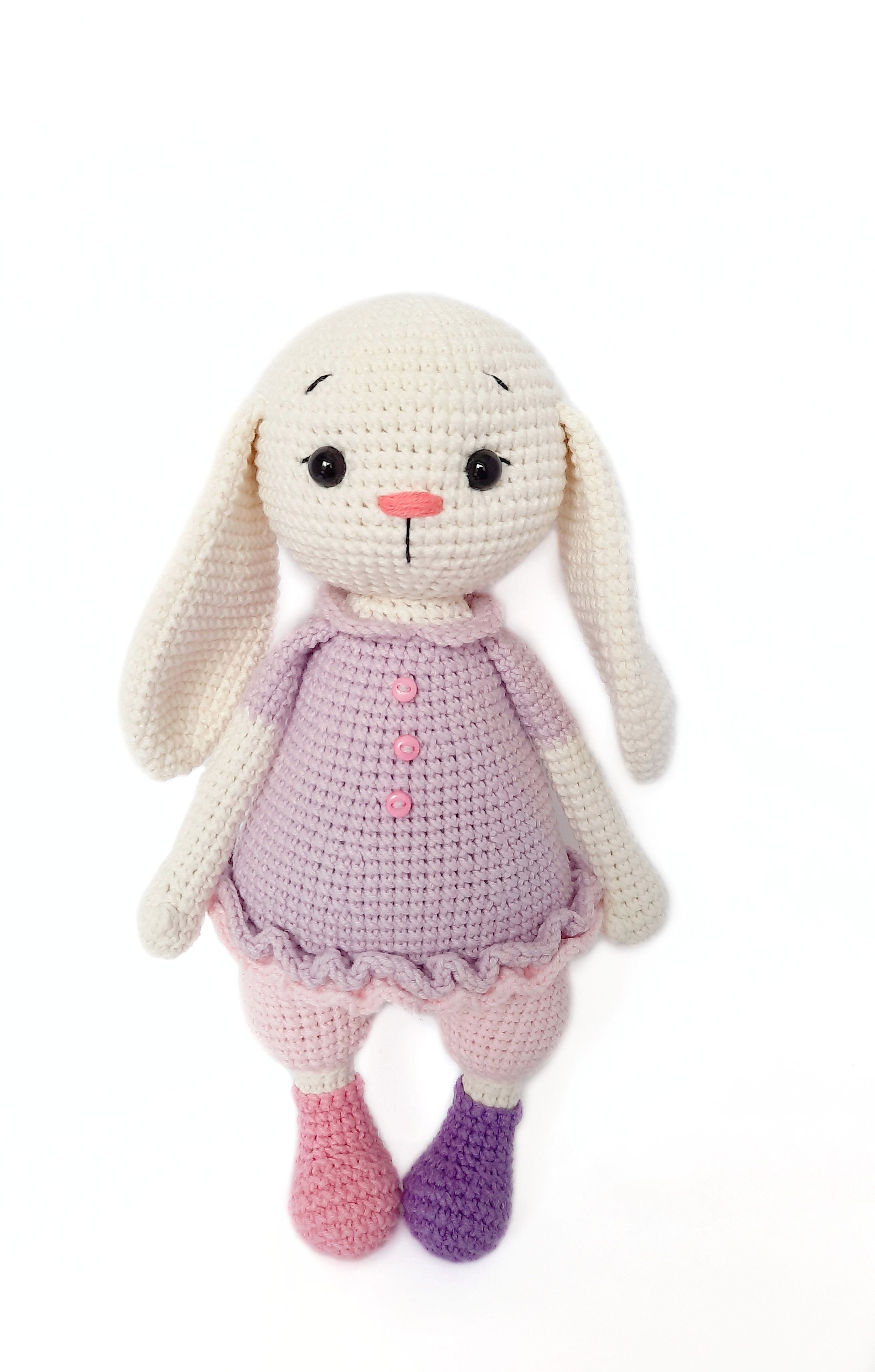 Soft knitted bunny in pajamas Stuffed rabbit Amigurumi rabbit Etsy