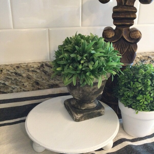 Round Farmhouse style wood riser