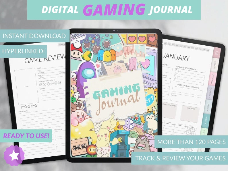 Digital Gaming Journal Gaming Tracker Wishlist Play Log Etsy
