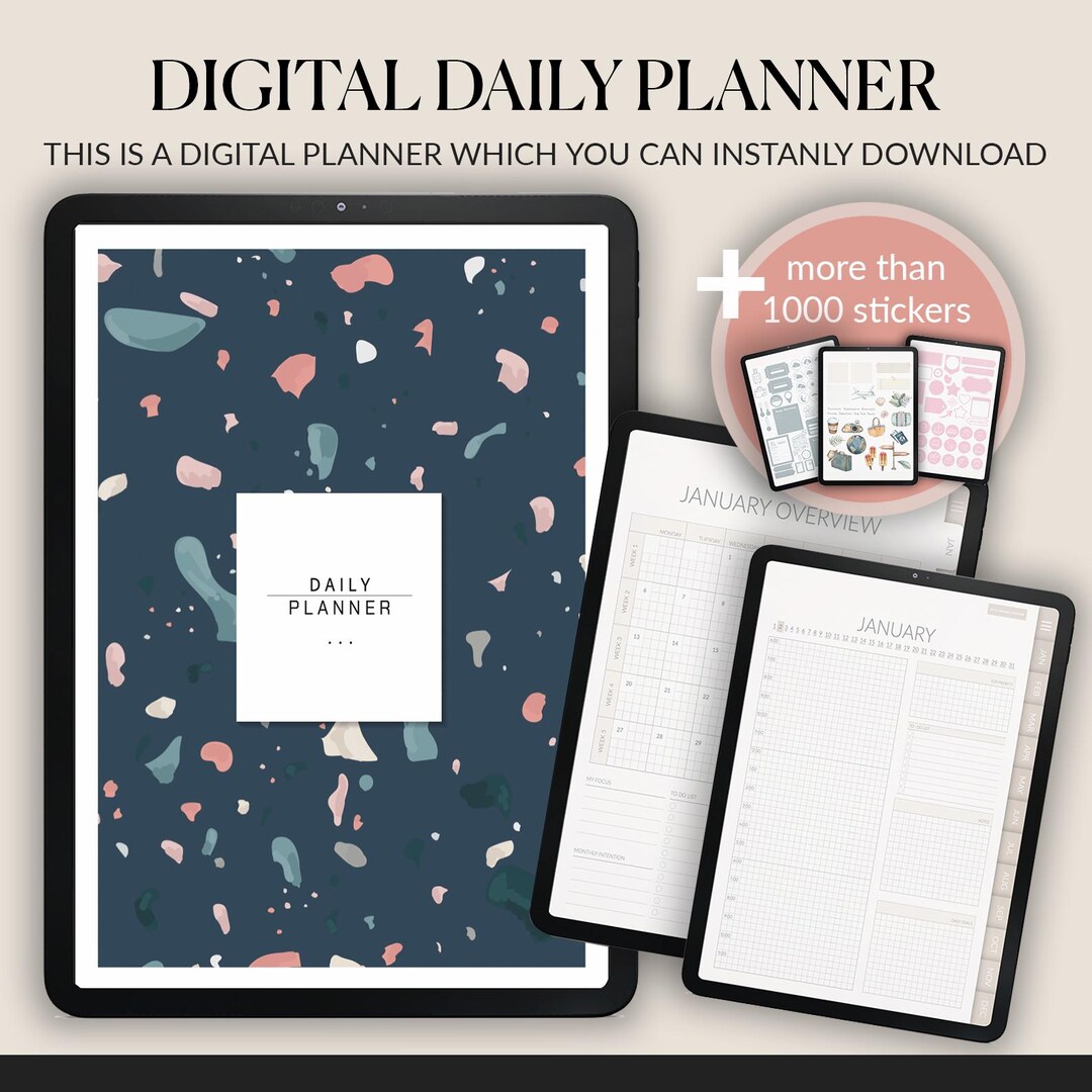 Digital Daily Planner 2026 | Weekly Daily Monthly PDF | iPad Goodnotes ...