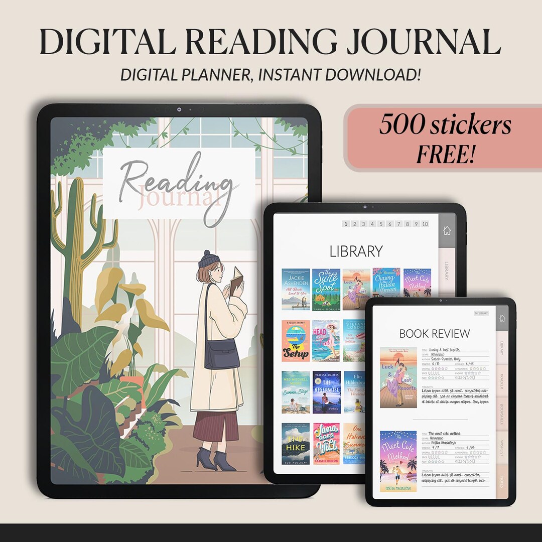 Reading Journal Digital Planner | Book Tracker for Goodnotes iPad ...