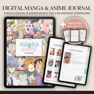 Diario digitale di manga e anime / Libreria di fumetti e anime / Tracker e lista dei desideri di manga / Quaderno digitale GoodNotes Planner per iPad