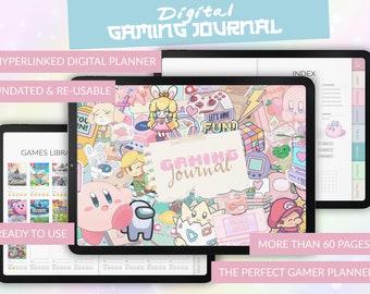 Gaming Journal Digital Planner | iPad PDF Game Tracker, Wishlist & Backlog | GoodNotes Notability | 500 Stickers