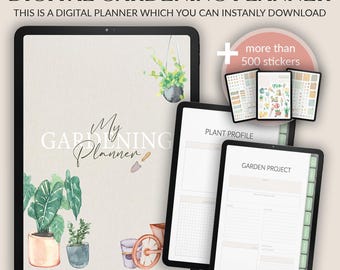 Gardening Planner Digital Journal | GoodNotes iPad PDF | Plant Tracker, Garden Layout & Seasonal Checklist | Gardener Gift