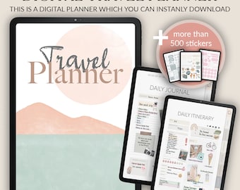 Digital Travel Planner for iPad: Itinerary & Budget (PDF with 500+ Stickers)