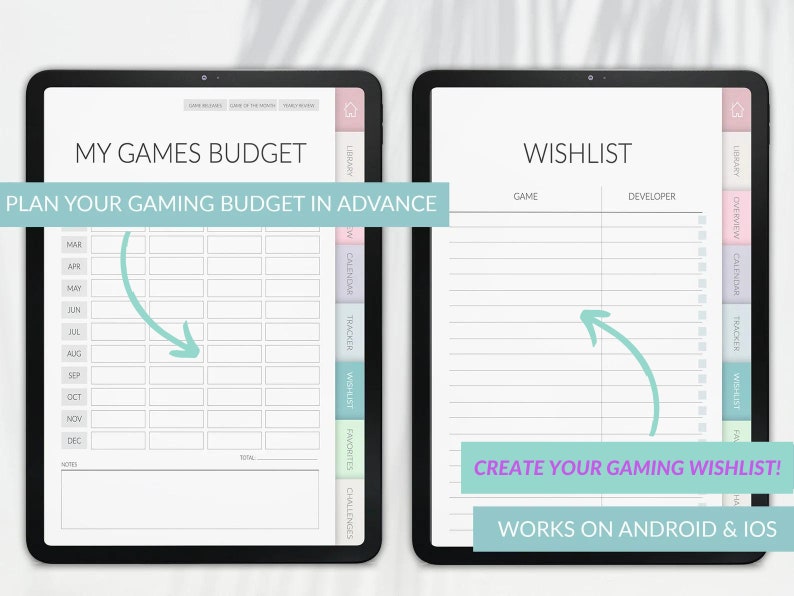 Digital Gaming Journal Gaming Tracker Wishlist Play Log Etsy