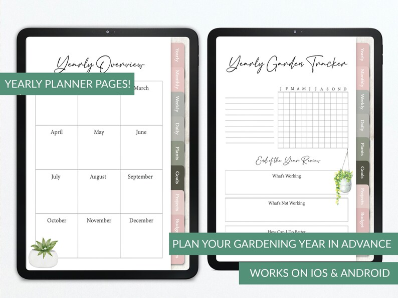 Digital Gardening Planner iPad Garden Journal, Plant Log Gardening