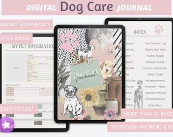 Digital Dog Care Journal: Pet Health Planner (GoodNotes, Notability)