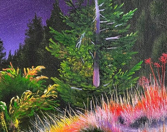 カラフルな夕焼けの山の風景アートプリント - 限定シリーズ - Etsy 日本