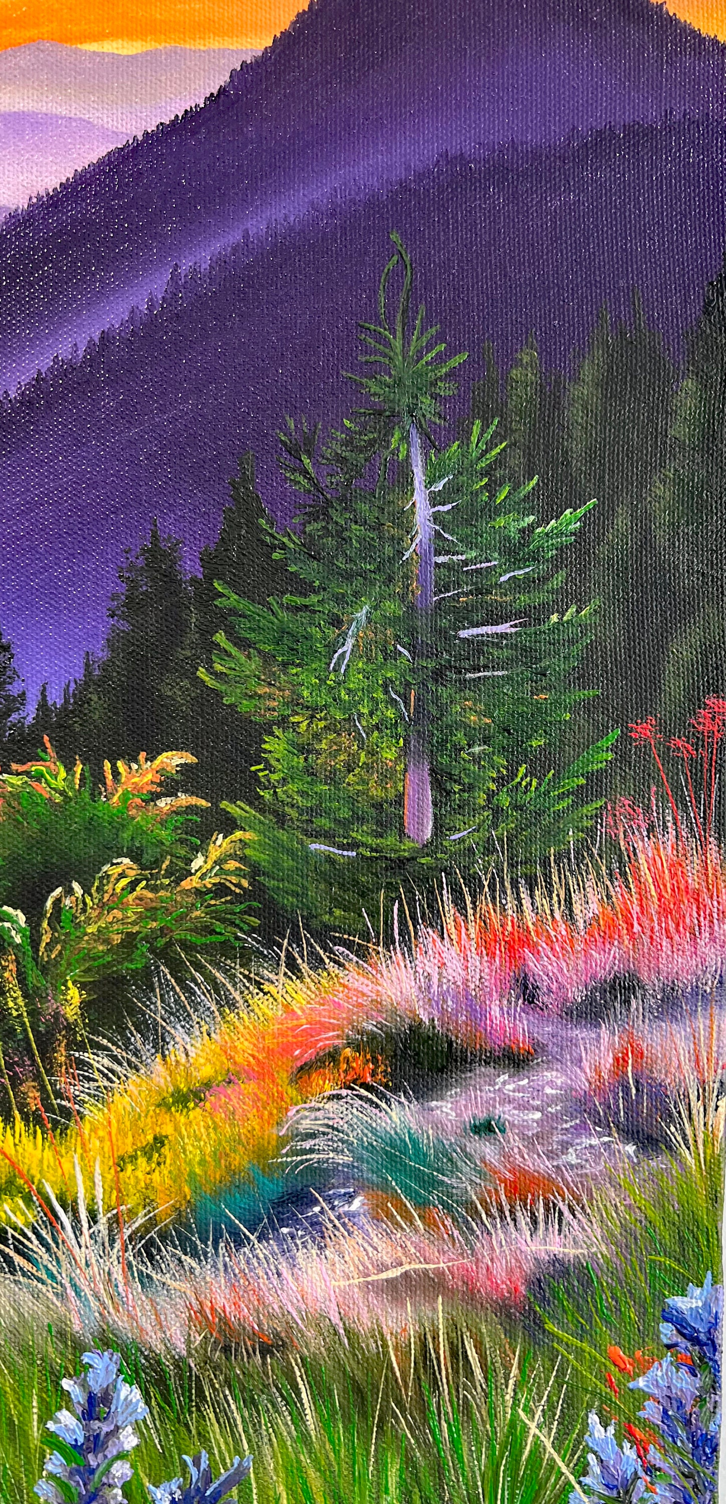 カラフルな夕焼けの山の風景アートプリント - 限定シリーズ - Etsy 日本