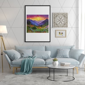 Colorful Sunset Mountain Landscape Art Print - Limited Series