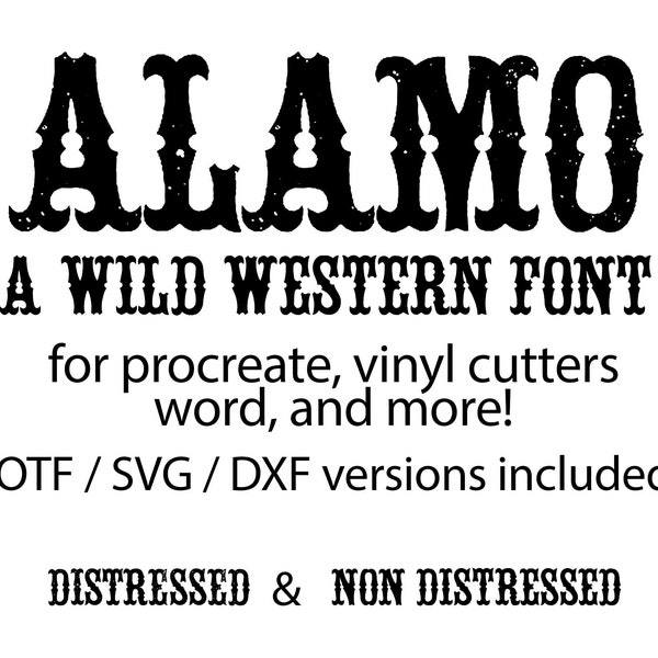 Alamo font SVG, Rodeo font svg, Distressed Western font, Country Alphabet font svg, cricut font silhouette font procreate font SVG fonts DXF