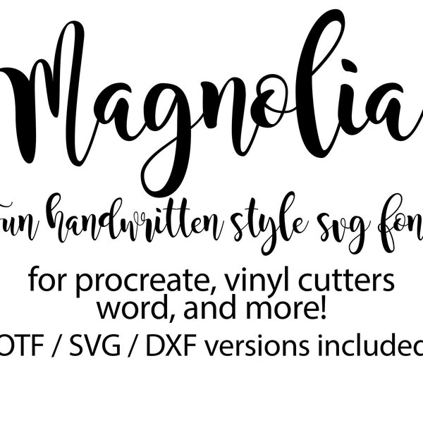 Magnolia Schrift, Cricut Schrift, Magnolia Alphabet Schriftart, Procreate Schriftart, Magnolia Himmel Instant Download Handschrift Schriftart Fun Funky Schrift Silhouette