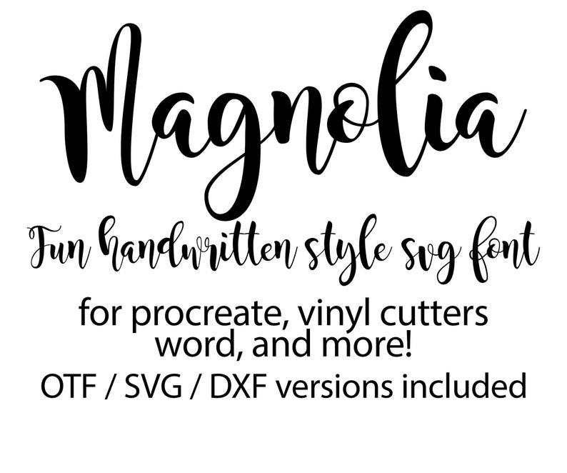 Magnolia font, cricut font, magnolia alphabet font, procreate font, magnolia sky instant download handwriting font fun funky font silhouette 