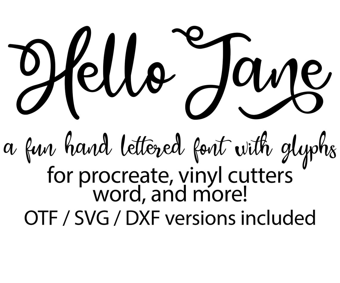 Hand Lettered Script Font Svg Font Calligraphy Font Glyphs Etsy