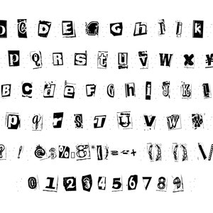 Ransom font, Burn book font, svg font, cricut font, magazine cutout letter font, alphabet font, procreate font, silhouette font, svg, dxf image 2