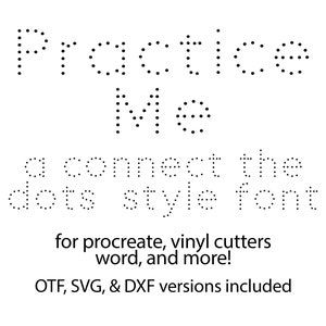 Fuente punto a punto Conecte la fuente de escritura de puntos Fuente de práctica de escritura preescolar Fuente preescolar Fuente SVG Fuente Alfabeto cricut font silhouette procreate font
