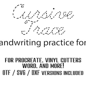 Carattere corsivo punteggiato, Scrittura a mano corsiva pratica carattere SVG corsivo carattere traccia svg carattere alfabeto carattere cricut carattere silhouette procreato carattere