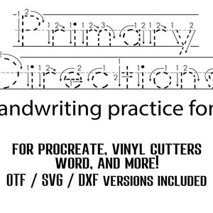 Fuente de práctica de escritura a mano punteada con instrucciones punto a punto Fuente preescolar Fuente SVG Fuente alfabeto fuente cricut silueta procrear fuente svg