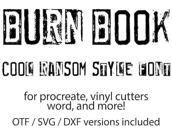 burn book font etsy