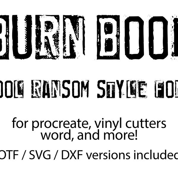 Burn book font, ransom font, svg font, cricut font, magazine cutout letter font, alphabet font, procreate font, silhouette font, svg, dxf