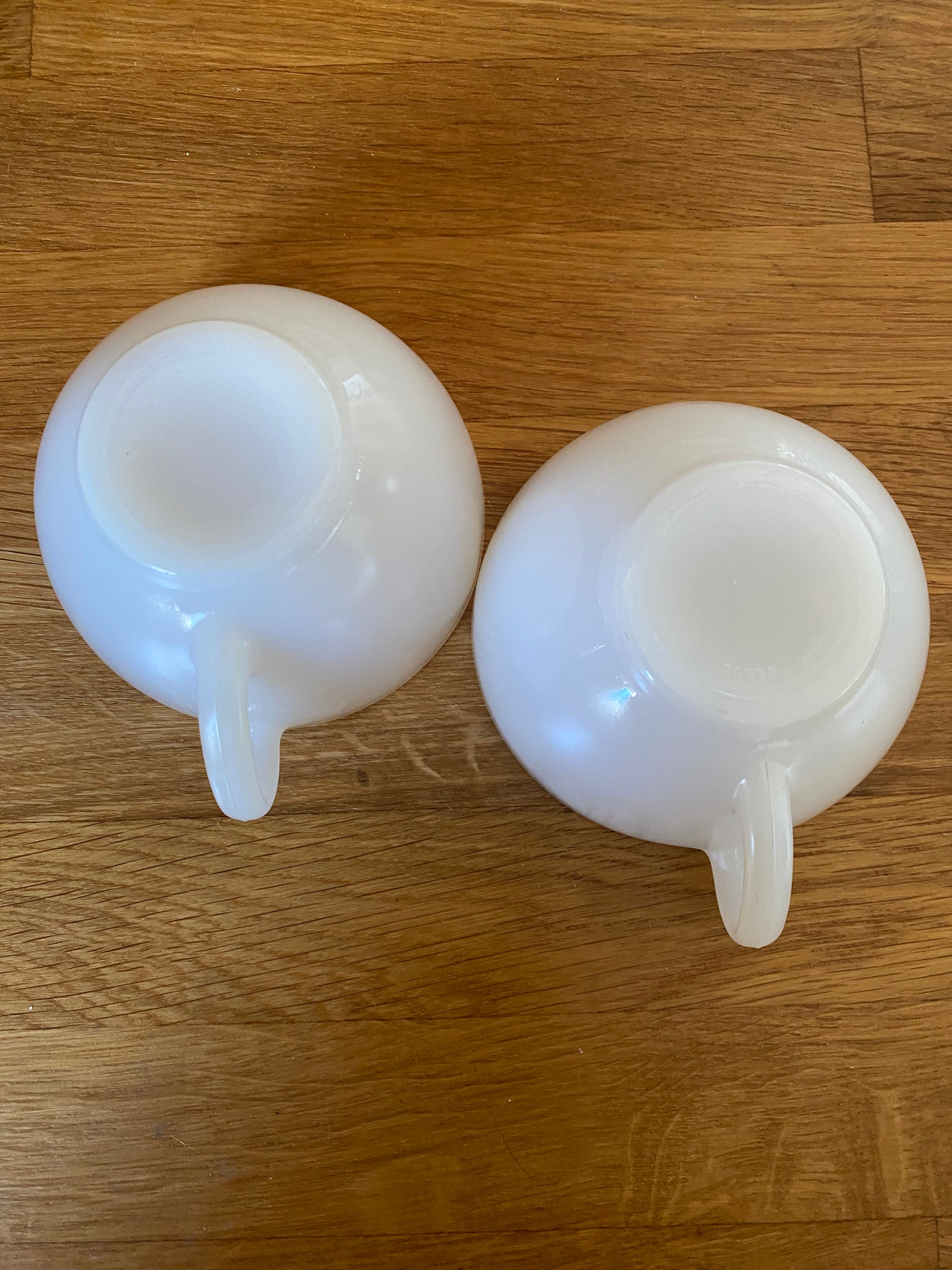 Duo De Tasses Flunch Porcelaine Opaline Blanche + Sous-tasses Arcopal - France