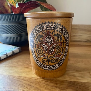Vintage Retro lidded Jar, storage jar, Royal Worcester Group, palissy, England Tea, Sugar, coffee jar