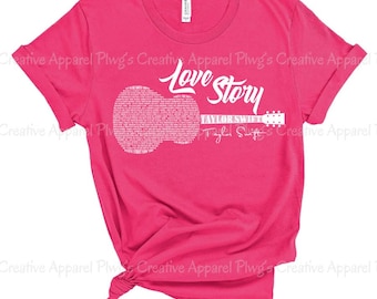 Love Story T-Shirt | Printed Design | Concert TShirt | Song Lyric Shirt | ERAS Tour Song TShirt | Word Art Shirt Love Story | Unisex Shirt