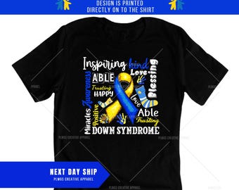 Down Syndrome Awareness Shirt | Printed Design | Down Syndrome Ribbon Shirt | Inspiring Kindness and Love Shirt