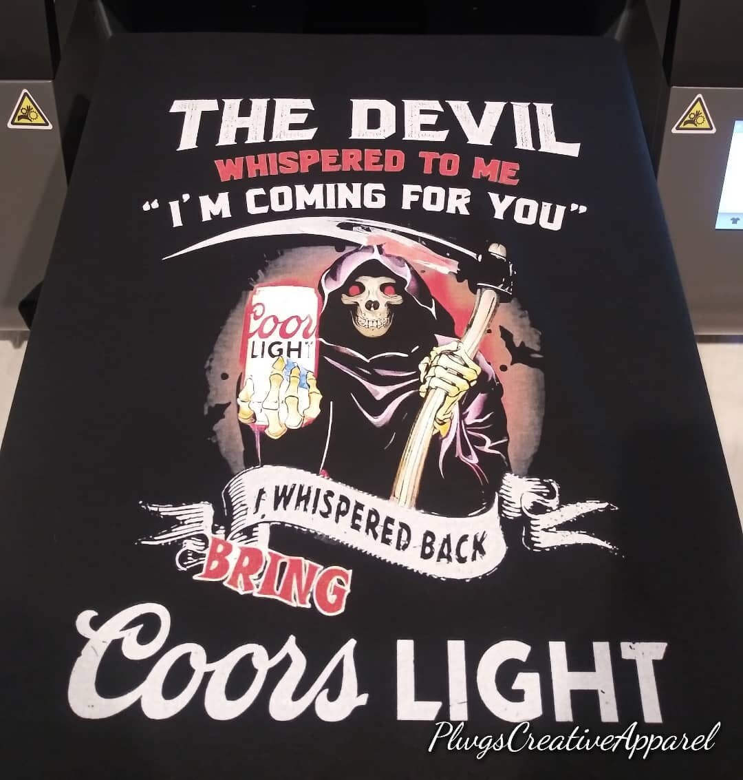 Coors Light Shirt Printed Design the Devil Whispered to Me Etsy