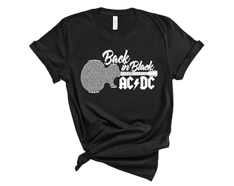 AC/DC Back in Black UK Tour Front & Back Print Charcoal Grey Shirt