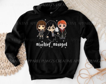 Adult & Youth Mischief Managed Wizard Hoodie | Printed Design | Unisex - Choose From 18 Colors